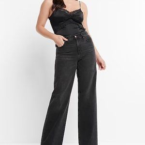 Express Black High Rise, Wide Leg Jeans Size 4L